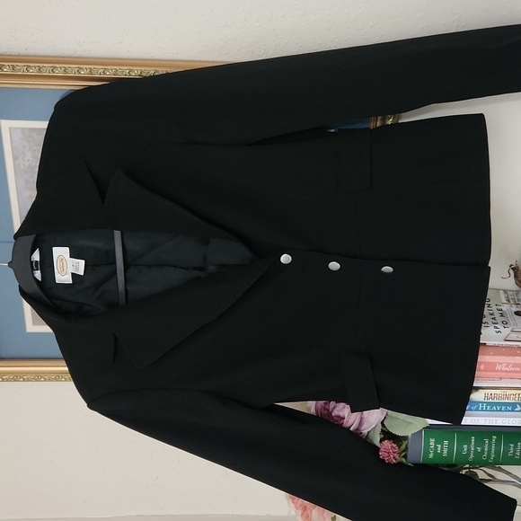 Talbots Stretch Black Blazer Collegiate Preppy Career Luxury Feminine Minimalist - Picture 16 of 16